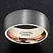 MNH Tungsten Ring for Men Rose Gold Plated 8mm Wedding Engagement Band Brushed Matte Finish