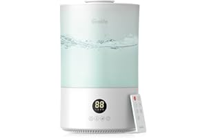 Grelife Humidifiers for Bedroom, 4L Top Fill Cool Mist Humidifier with Night Light, Quiet, Humidistat, Auto Shut-Off, Timer, Easy Clean, Ultrasonic Air Humidifier for Home, Baby Nursery & Plants