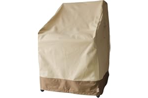Vanteriam Patio Stackable Chairs Cover - Durable and Waterproof Large Outdoor Stacking Chairs Cover, Fits Stack of up to 8 Chairs