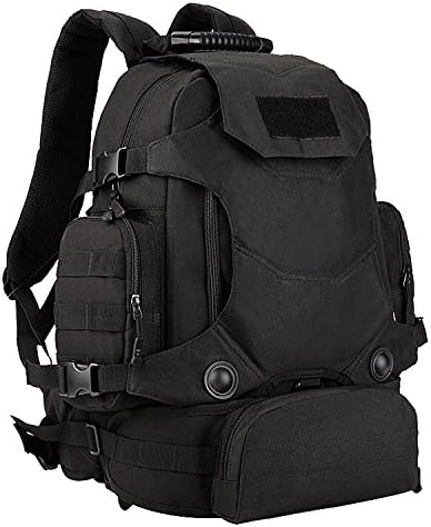 Matoger 40L MOLLE multi-functional Tactical Backpack Outdoor Hunting Combination Military Nylon Rucksack Gear Bag (Black)