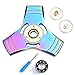 SYOURSELF Titanium Alloy Tri-Spinner Hand Fidget Toy, 1 Replacement Hybrid Ceramic Bearing- 5-7 mins High Speed & Quiet Spin EDC Focus Toy for Stress Relieve Anxiety Adult Children(Square Rainbow)