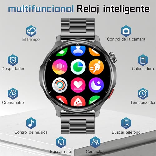 Men's Smart Watch with Calls, 1.52 Inch Smartwatch with Heart Rate Monitor SpO2 Sleep Monitor Pedometer, 100+ Sports Modes, Large 1000 mAh Battery, Activity Bracelet for Android iOS (Black)