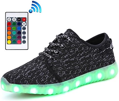 Ukris 16 Colors Breathable LED Light up Fashion Flashing Sneaker Shoes with Remote for Kids Boys Girls