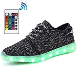 Ukris 16 Colors Breathable LED Light Up Fashion Flashing Sneaker Shoes with remote for Kids Boys Girls