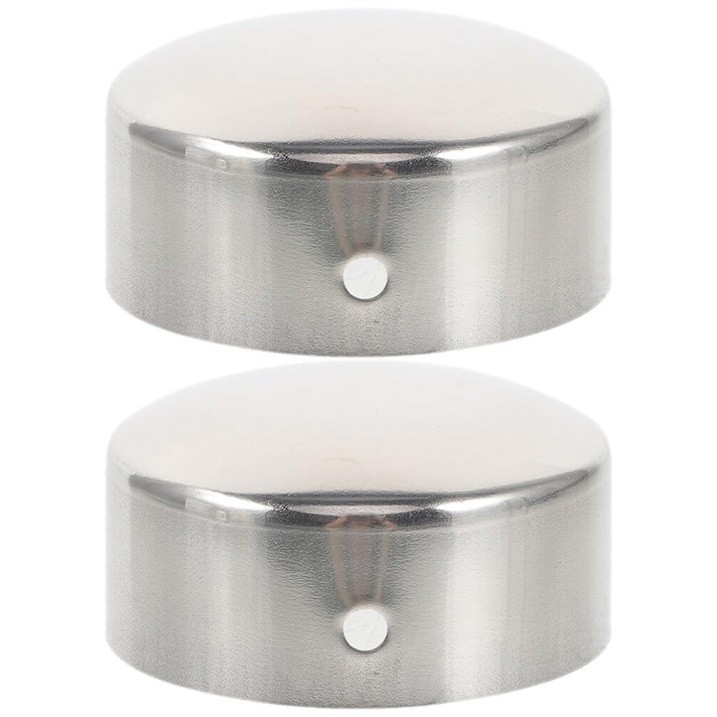 OSALADI 2pcs Round Handrail End Plug Caps for Holes, Stainless Fencing Staircase Steps Hand Rail End Cover Handrail Fittings for Handrail