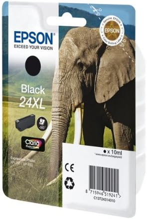 SIL Elephant 24XL XL Black Ink Cartridge - Photo HD Series - 1 Pack