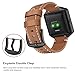 SWEES Leather Bands Compatible with Fitbit Blaze Smart Watch, Genuine Leather Replacement Band with Metal Frame Small & Large for Women Men, Champagne Gold, Rose Gold, Black, Brown, White, Grey, Beige
