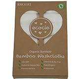 Ecocie 100% Natural Bamboo Washcloths, Extra Absorbent, Reusable Towel / wipes, Unbleached, Chemicals & Dyes FREE, Just The Right Touch for Sensitive Baby Skin, 6 Pack 10”X10”