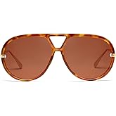 VANLINKER Oversized Trendy Polarized Aviator Sunglasses for Women Men Retro Round Sunglasses Vintage Shield Shades VL9798