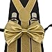 4everstore Unisex's Bow tie & Suspender Sets (Champagne Gold)