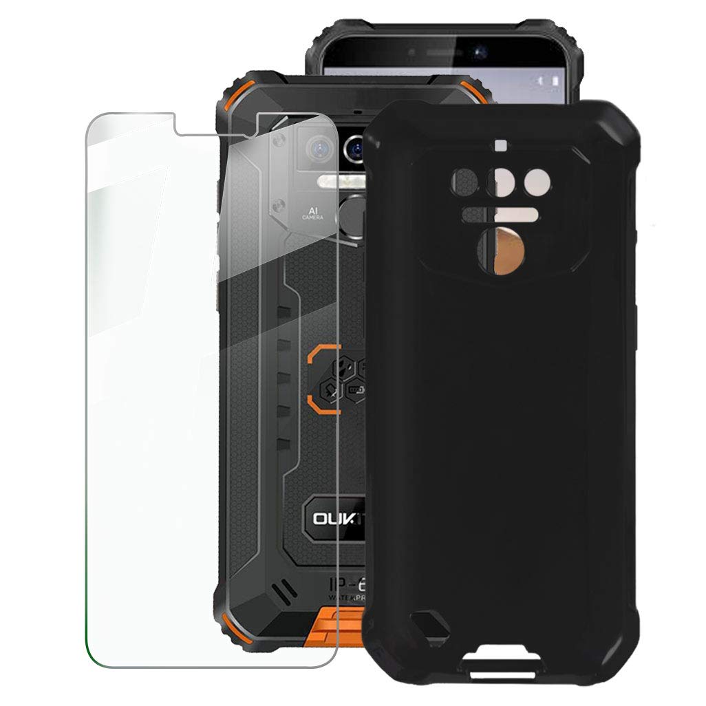 KJYF Protective Case Translucent Bumper Cover TPU + Tempered Glass Screen Protector for Gigaset GS195 (6.18"), Film Tempered Glass Film + Silicone Shell Case Mobile Phone Case - Lovers