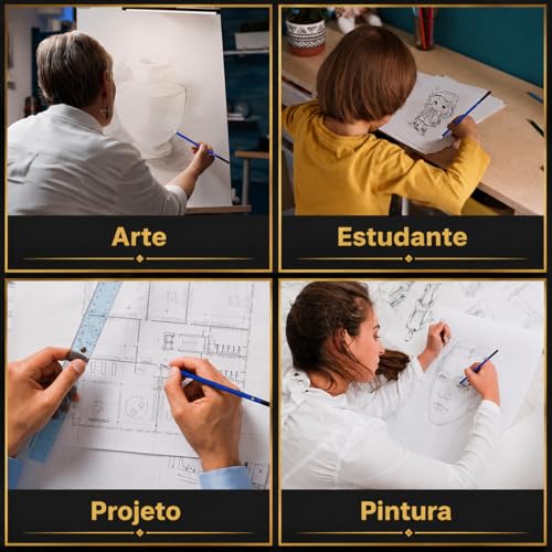 Kit Lápis de Desenho Profissional 29 Peças com Estojo Portátil, Lápis Artísticos, Borrachas, Estilete e Acessórios para Artistas e Estudantes Linha Super Premium 2H B HB 2B 3B 4B 5B 6B 7B 8B