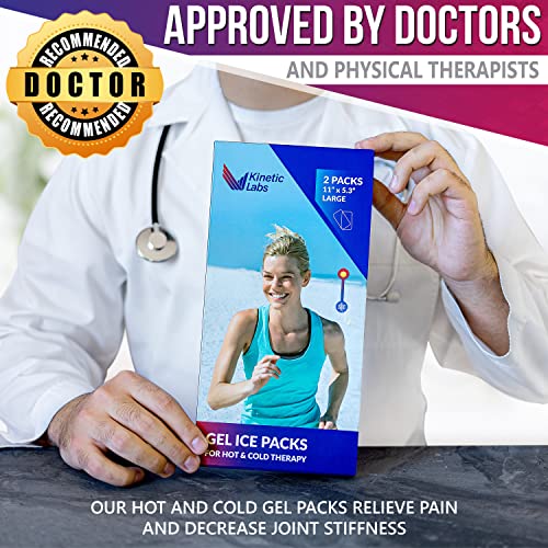 Reusable Gel Ice Packs for Injuries by Labs (2 Pack) Hot Cold