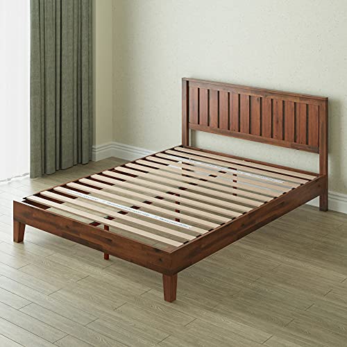 ZINUS Vivek Deluxe Wood Platform Bed Frame with Headboard / Wood Slat Support / No Box Spring