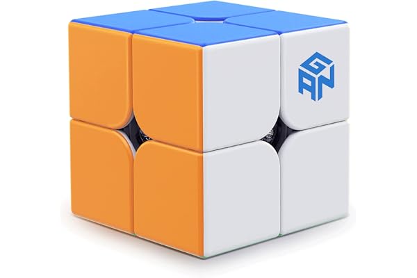 GAN 251 V2 Speed Cube 2x2 Stickerless 51mm for Beginners | 47g Lightweight Design, 2-setting GES+ Tuning, 90° Cutting Corner,