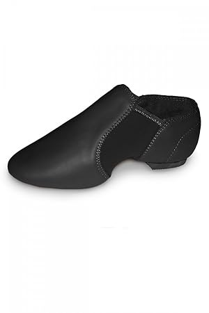 Roch Valley Leder Slip On Jazz Dance Schuhe Neopren Bögen Split Sole Schwarz