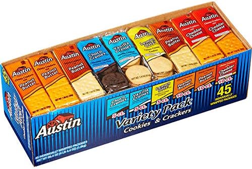Variety Crackers Snack Bulk Packs - Honey Maid - Cheeze it - Goldfish - Animal Crackers and more. (Kellogg's Austin Cookies & Crackers, Variety Pack,)