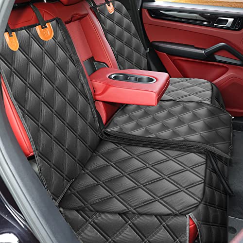 KYG Car Seat Cover for Dogs and Children, Non-Slip, Waterproof, Durable, Scratch-Resistant, Dog Blanket, Rear Seat, Isofix, with 1 Dog Strap, for Most Cars, HGVs & SUVs, 135 x 56 x 45 cm
