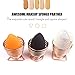 3 PCS Beauty Makeup Sponge Blender Holder Drying Rack Stand,Makeup Sponges Stand, Powder Puff Sponge Support Display Stand, Makeup Organizer Round Triangle Square Styles, Rose Gold