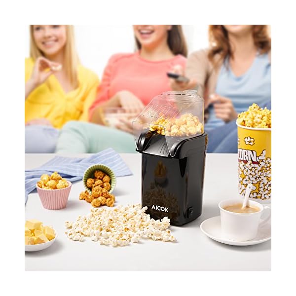 Hot-Air-Popcorn-Maker-Aicok-1200W-Retro-Popcorn-Machine-Healthy-and-Fat-Free-Popcorn-Popper-Measuring-Cup-Removable-Lid Hot Air Popcorn Maker, Aicok 1200W Retro Popcorn Machine, Healthy and Fat-Free Popcorn Popper, Measuring Cup, Removable Lid