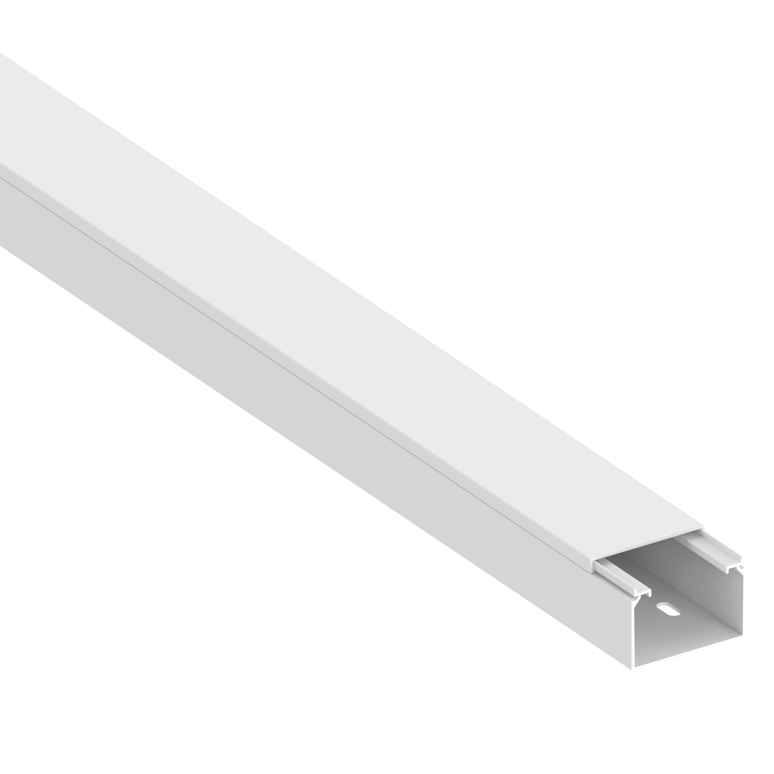 Cablecoach Habengut cable duct (with mounting holes in the base) 40x60 mm made of PVC, colour: white, length 1 m