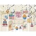 30 Pack Hanging Happy Birthday Swirl Decorations - Party Streamers for Ceiling and Birthday Decorations (35-38 in)