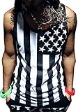 F.C.Men American Flag Print Wave Tank Top