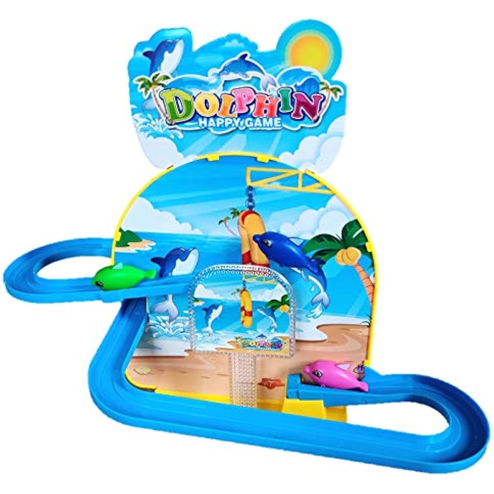 Haktoys Playful Dolphin Playset Roller Coaster Race Track ...