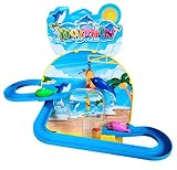 Haktoys Playful Dolphin Playset | Playful Roller Coaster Race Track Set with LED Flashing Lights | Colorful Fish Game Set | Great Toy for Toddlers & Kids