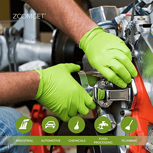 GLOVEWORKS HD Green Nitrile Industrial Disposable Gloves, 8 Mil, LatexFree, Raised Diamond