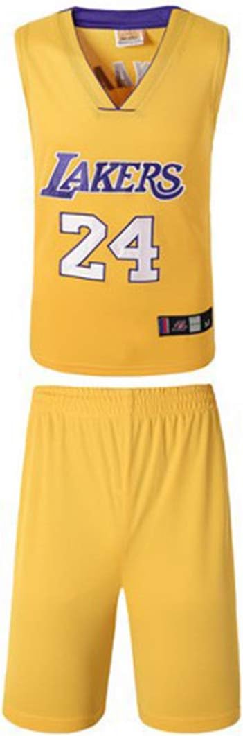 OLIS Men Basketball Uniform Set NBA Lakers Kobe Bryant #24 Basketball Jersey Classic Embroidery Basketball Swingman Sleeveless Top&Shorts