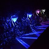 Spritech(TM) Clear Diamond Solar LED Outdoor Lighting Perfect for Path Patio Deck Driveway and Garden (Flower Color)