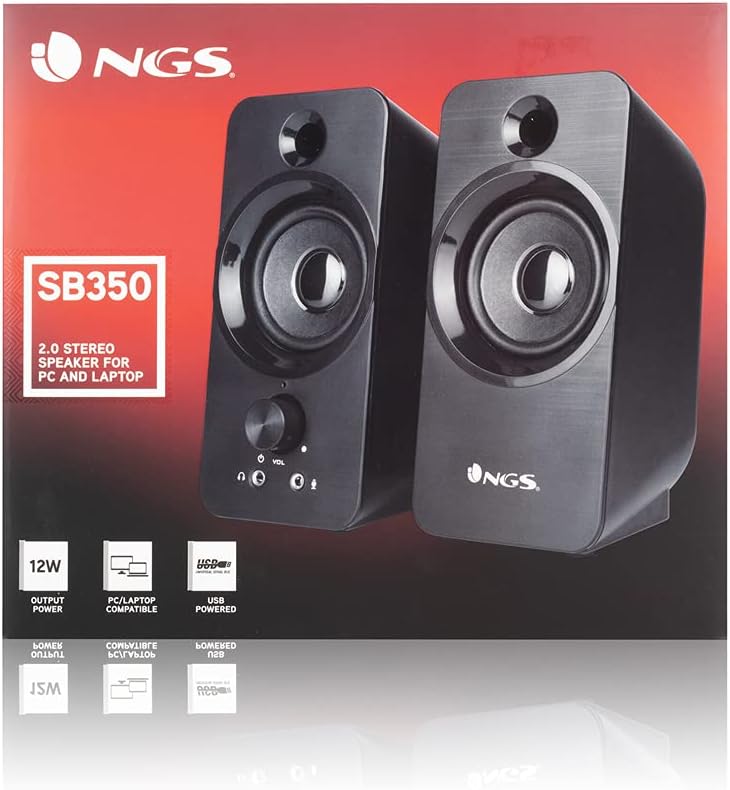 SB350, Altavoz para PC de 12W y Conexión USB, Color Negro