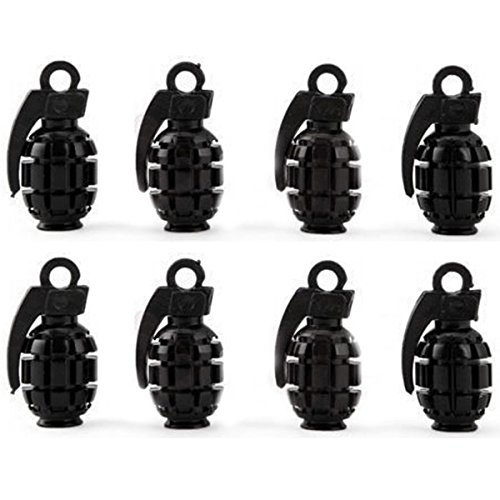 MeiBoAll 4 pcs Car Truck Motorcycle Bike Grenade Aluminum Tire Wheel Valve Stem Caps
