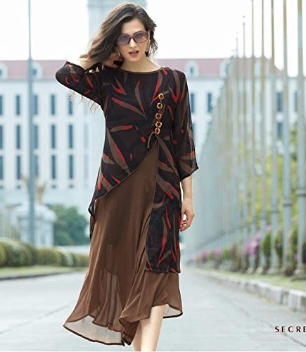 v.k.creation women's georgette kurta (white,free size, semi-stitched)