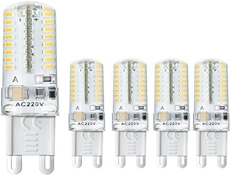 Ahevo 5 Pcs G9 LED Light Bulb,3W, Equivalent to 20W Halogen Lamp Replacement,250 LM,AC 220V,64-LEDs 3014 SMD,Warm White (3000K)