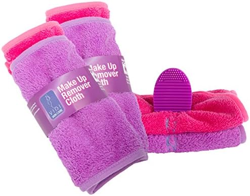 Luxury Reusable Makeup Remover Towels (4 Pack) and Make up Brush Cleaner, Face Make Up Cloths by VIDI