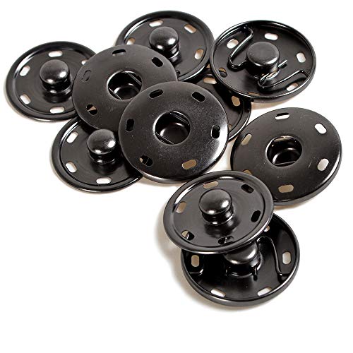 Gunmetal Black 25/30mm 20pcs Sew On Metal Snap Fasteners Press Studs Sewing Buttons (30mm) - Thumbnail 2