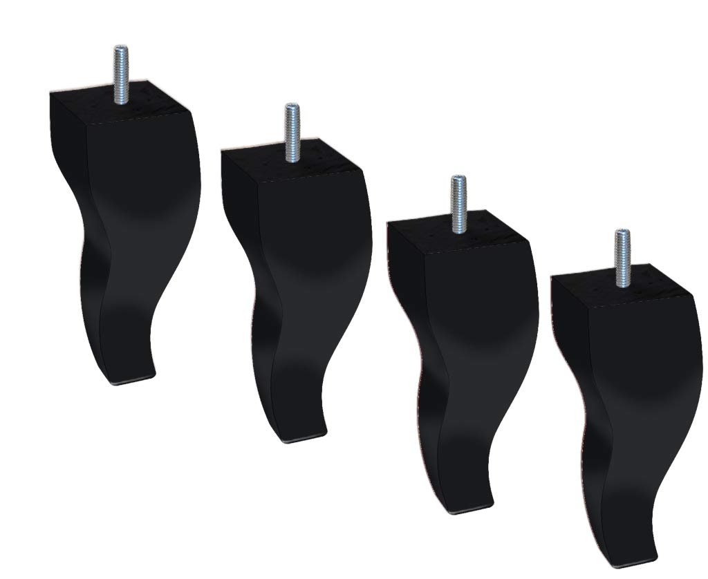 Margot Royal Louis XV Base, Set of 4, Black, 5.5 x 5.5 x 18 cm