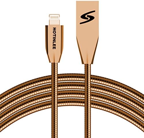 Hotinlee Data Cable Dual Use Fast Charge Lightning Cables For Iphone and Android Micro USB Cable 2 in 1 Data Transmit Charging Cable 2A Fast Charge Line (Champagne Gold)