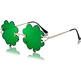 Zutcogo St Patricks Day Decorations, St. Patrick's Day Accessories Irish Shamrock Sunglasses Decor Party Favors Supplies Green Four Leaf Clover Costume Glasses for Women Men