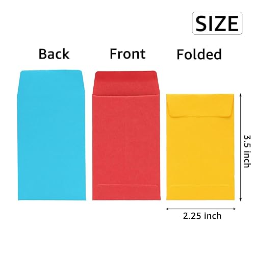 Coin Envelopes 100 Pack Small Self-Adhesive Kraft Paper Seed Envelopes ...