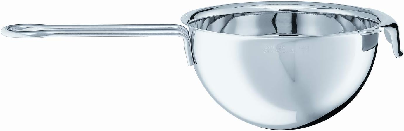 RÖSLE Wasserbadschüssel, Hochwertiger Schmelztopf für Schokolade und Saucen mit Drahtgriff und Topfauflage, Edelstahl 18/10, 20 cm, Spülmaschinengeeignet