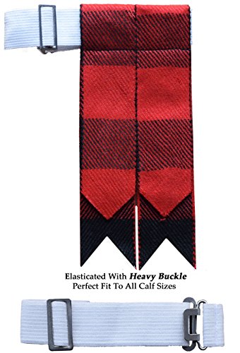 New Solid Plain Black, Royal Stewart Tartan Many More Kilt Flashes Multi Colors (Rob Roy)