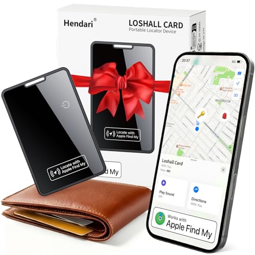 Air Tag Card Wallet Tracker, 1 Piece, Rechargeable Find Objects Wallet, Smart Tag Compatible with Apple Where Is (iOS Only), Bluetooth Locator for Wallet/Suitcase/Bags, IP68 Waterproof