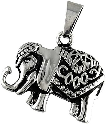 Women Stainless Steel Ornate Thai Elephant Pendant