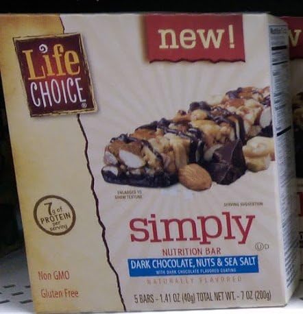 Life Choice Simply Nutrition protein Bar Dark Chocolate Nuts and Sea Salt Gluten free 7oz