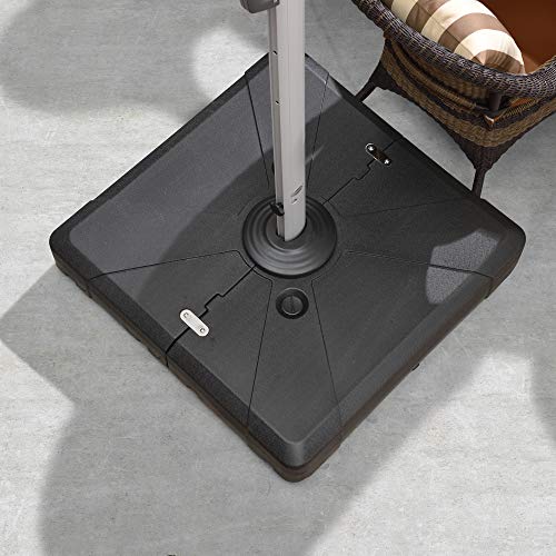 PURPLE LEAF Offset Patio Umbrella Base Sand/Water Filled Square, 38.9