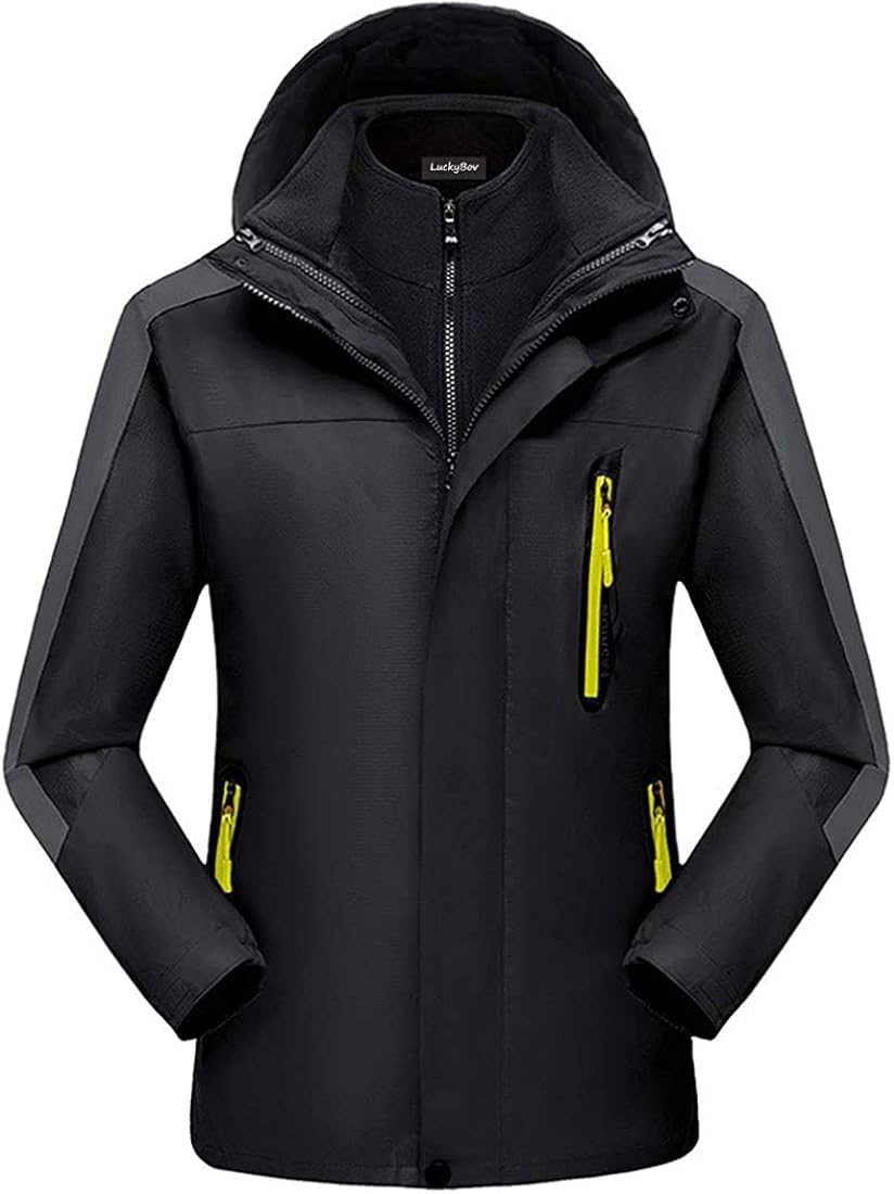 Men Double Layer Winter Thermal Coat with Detachable Inner