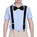 Mens Suspenders Bow Tie Set Black